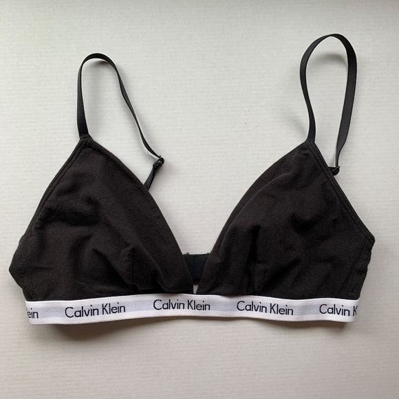 NWOT Calvin Klein Triangle Bralette in Black- Size S - Picture 2 of 8